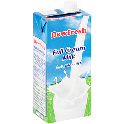 DEWFRESH MILK 1LT FULL CREAM UHT (1X1)